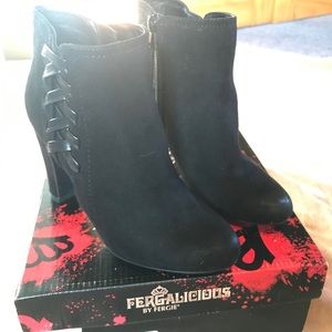 Fergalicious black ankle boots. Size 6.5
